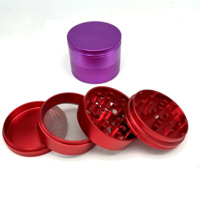 新款4层63mm铝合金磨烟器 精制款多色简约金属磨烟器grinder