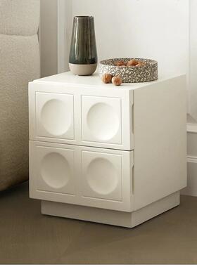 莫语MOYU/伊厘床头柜主卧卧室现代简约中古奶油风复古储物床边柜