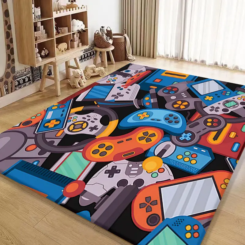 游戏机手柄地毯客厅满铺地毯电竞房电玩装饰地毯地垫
