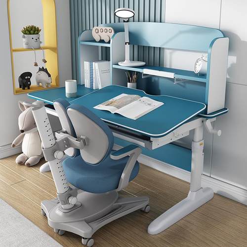 中沪爱童实木儿童习KHK中椅学套装可升降男女孩家用小学生写桌字