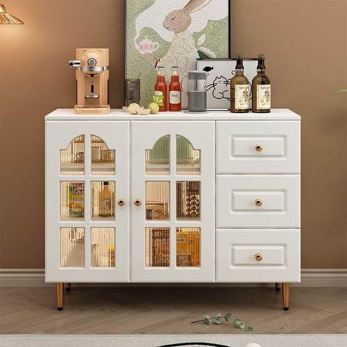 玻BKC璃门餐边边柜家用实式木客厅欧储房物代柜现简约厨碗柜收纳