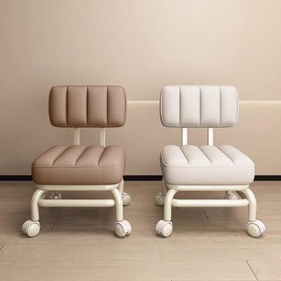 万向滑轮小凳客厅静家用成CMQ人矮凳音轮移动靠背椅子儿童带轮子