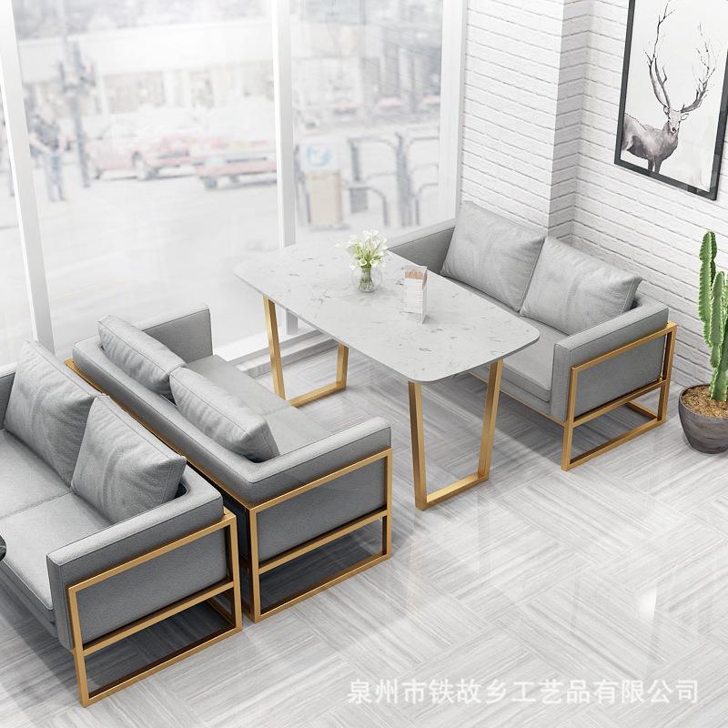 啡简现约代奶茶OVN店沙发卡组合 咖厅皮革沙发座休闲甜品店清吧沙