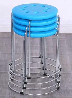 加厚塑料时凳尚成人凳钢筋铁凳凳地子IEN毯凳皮子铁圆凳子收纳凳