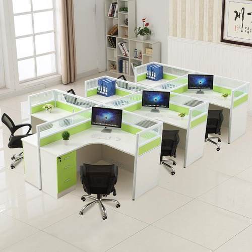 职员办办6公桌4简约现代人位屏风卡55986289座公家具员工人位办公