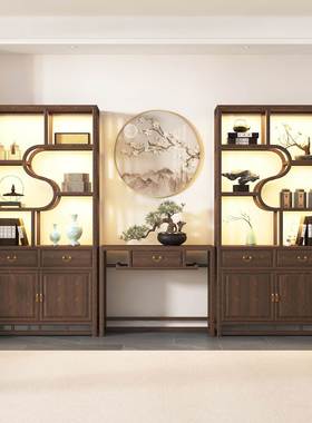 博古架ZG-78683现代简约实木中式物架架书房置示书柜新中式书架茶