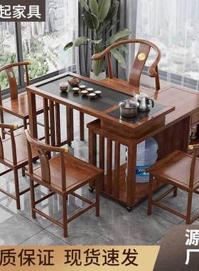 新品实木带旋转茶桌阳台小椅52958户型移动米米.桌组合橡胶木炉