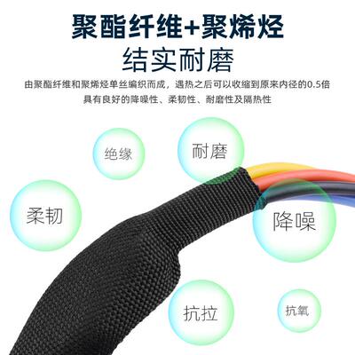 2:SRO热收 缩编织1套管 热缩布套纺织收缩编织布汽车线束保护套耐