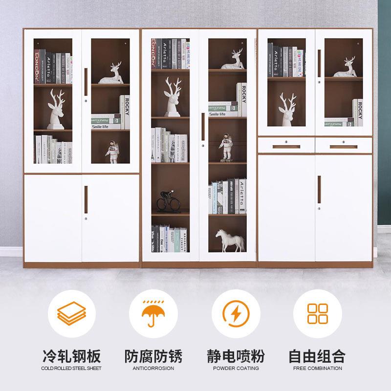 制拆文件PIS柜窄边铁皮资柜储物柜办公室钢档案料柜装带锁财务凭