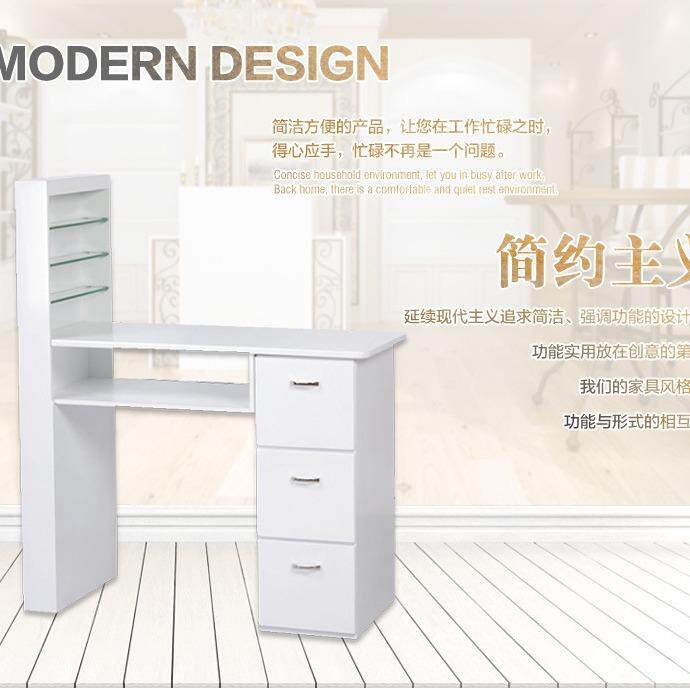 架[厂家]办22056欧式意带书架工桌 特价中纤板转角创带展示美甲桌