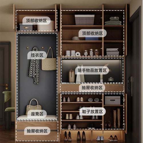 诚美优品户玄关柜鞋柜一体BOS现入代简小户约型厅进门衣帽储物客