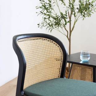 思编藤实靠背椅北木欧日式 1约休闲椅伦家用酒店民宿 现代简艾C572