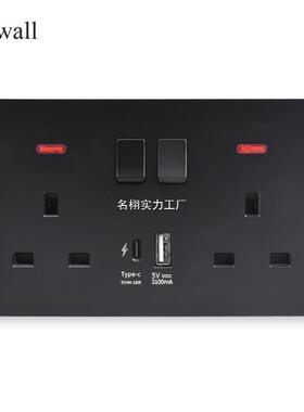 14PC英标美式13A带开关插 欧标多功XTO能五孔e带Typ座-6C快充插座