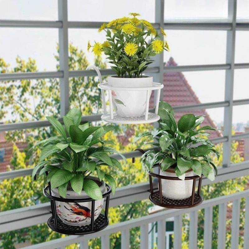 花架窗阳台悬挂铁花篮栏杆护栏式台绿萝艺吊兰89492花盆架挂