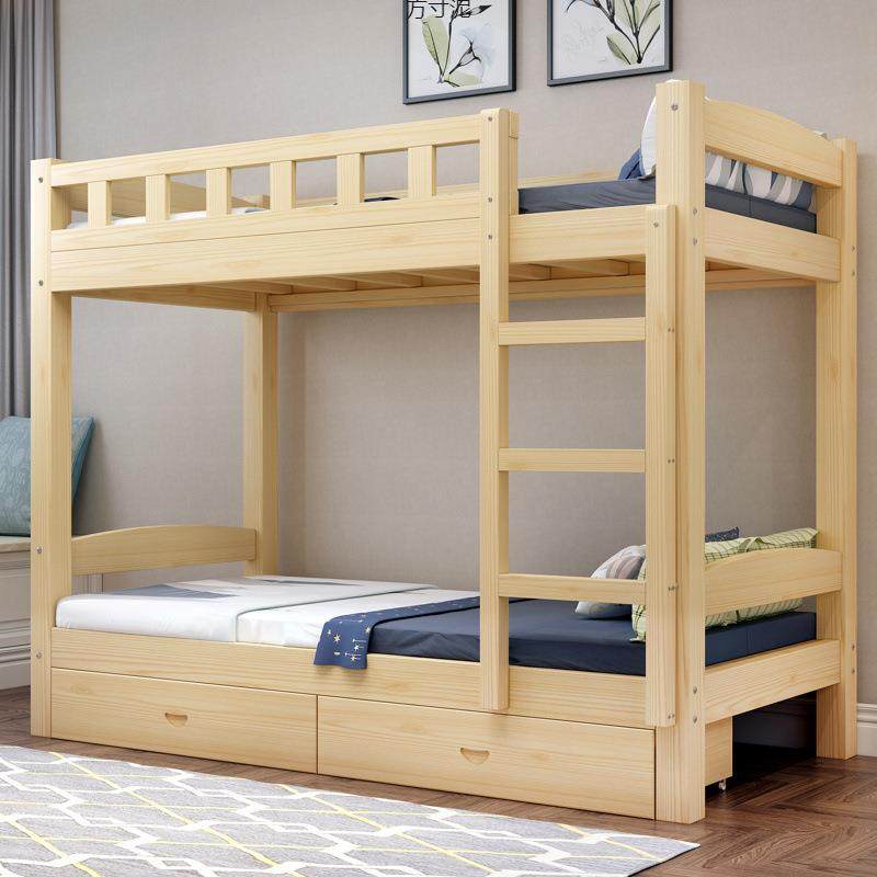 宿SJL实上木下实铺床二层上下铺木床儿童房舍成人上下床员工宿舍