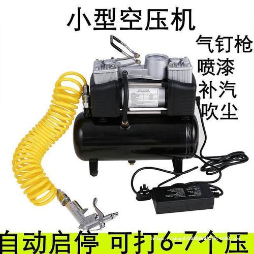 大量迷你空压机便静携无油气音泵小型220车载用124L储气罐vv汽车