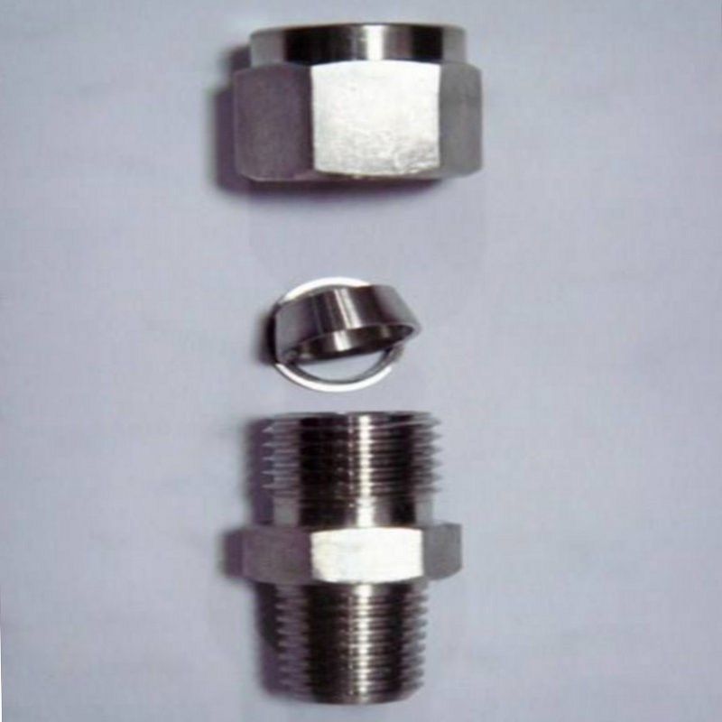 304不锈钢卡套接头双卡直通终端316螺纹快速钢管气源免焊气管接头