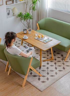 北欧单人发椅现代简约时尚家软包沙奶茶店户CTK咖啡厅小型桌椅用