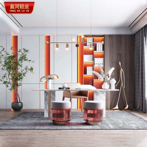 顶TBV全铝家具全屋制工厂轻奢家客厅书房满墙到定背景用收纳全铝