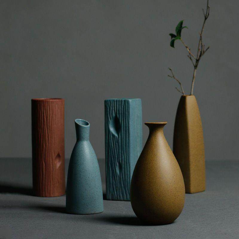 陶瓷小花瓶家水客厅桌面办公小摆干件装饰创意OGK花器插居花花培