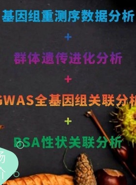 生信组学群体研究合辑基因组重测序 遗传进化 GWAS BSA分析视频课