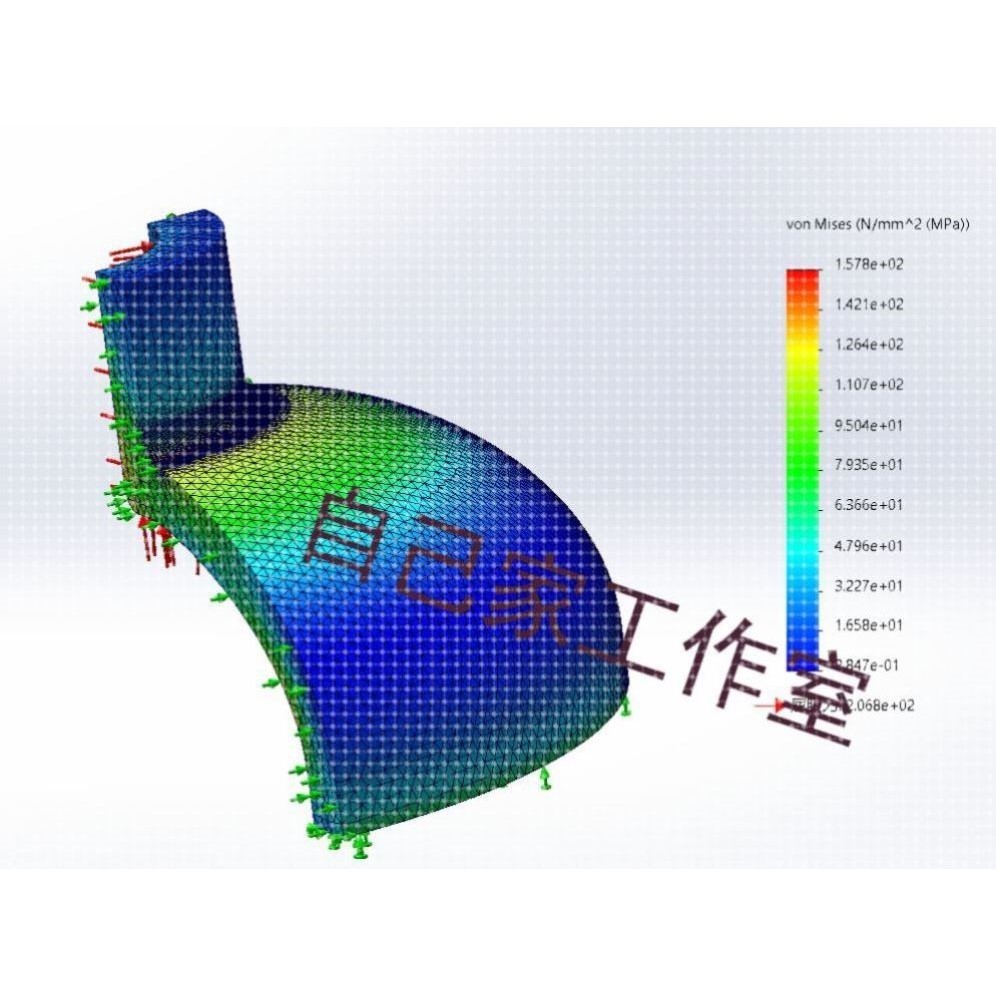 SW simulation 有限元 静应力承重 受力分析代做强度承载分析