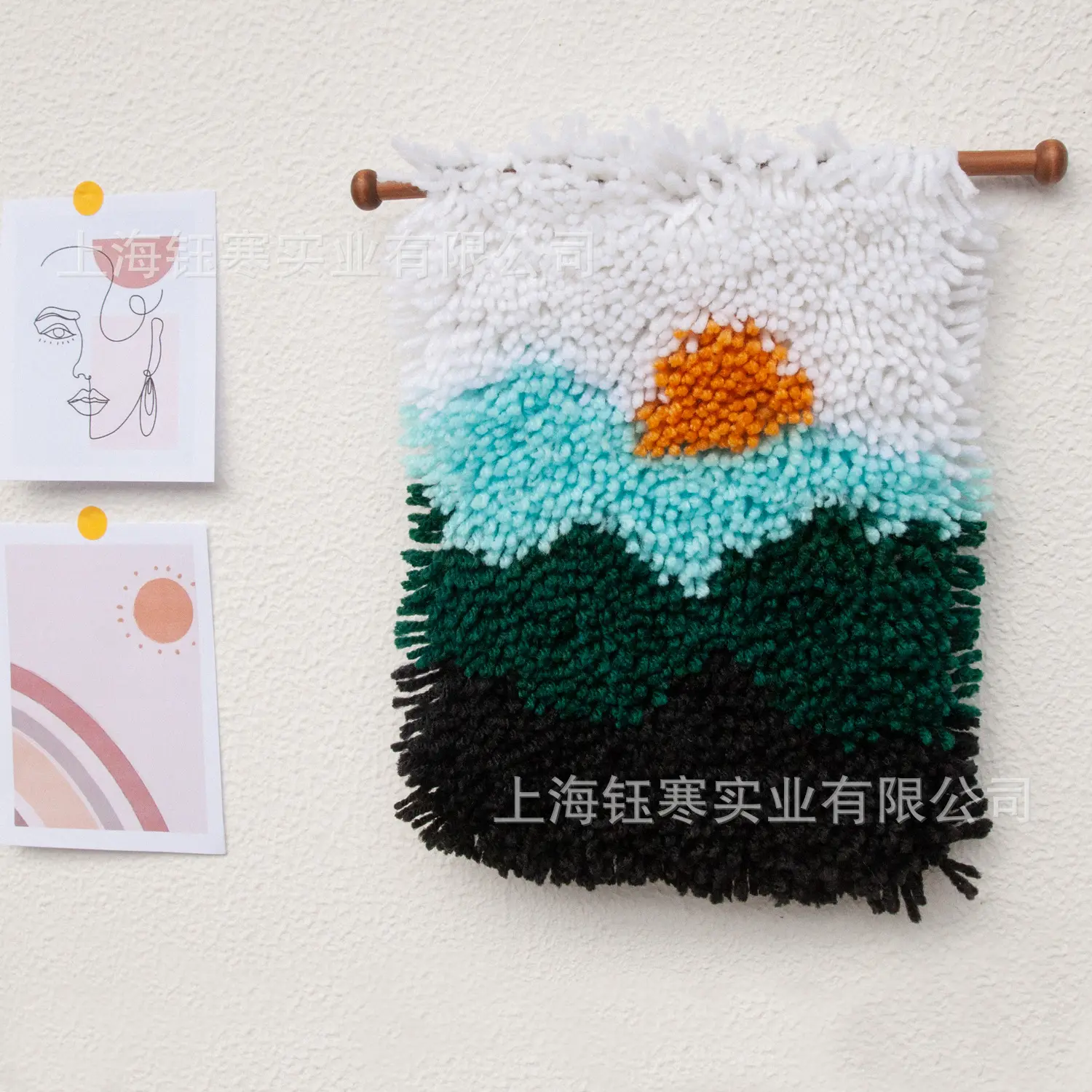 段段绣lath hook 材料包风景挂毯段段绣材料包绿色系森林风景