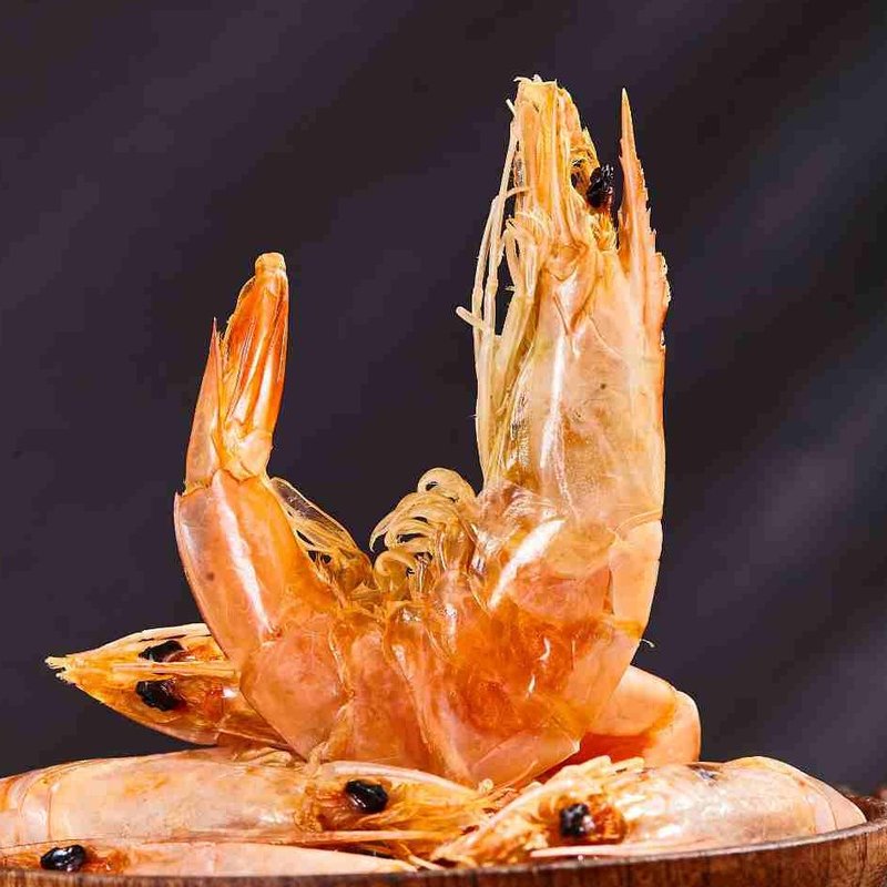 峰旭生鲜渤海即食烤虾干 九成干 冷冻保存盐田虾会有黑头