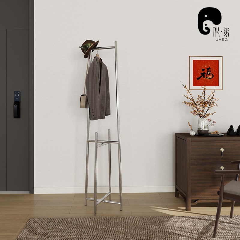 不锈钢浴室床头衣帽架办公室餐厅落地挂衣架民宿中式茶室衣服架子