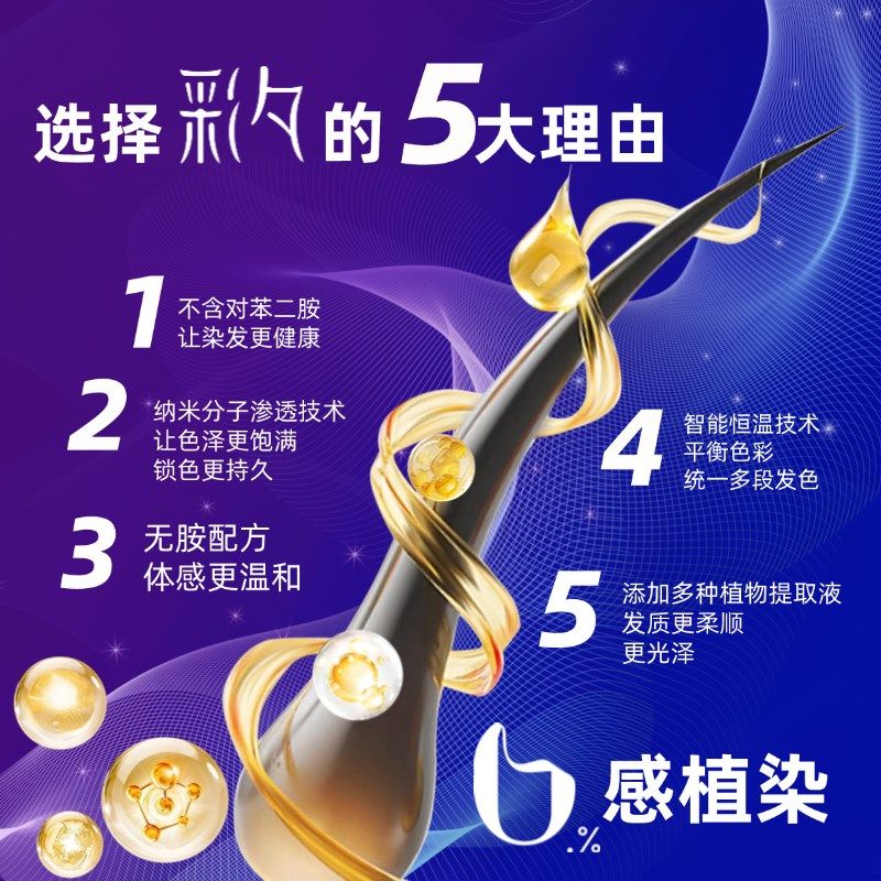 彩夕植萃香氛染发膏纯自己在家染发剂温和无刺激不沾头皮遮盖白发,美发护发/假发,短效染发剂,淘宝优惠券,粉丝福利购,淘宝优惠卷