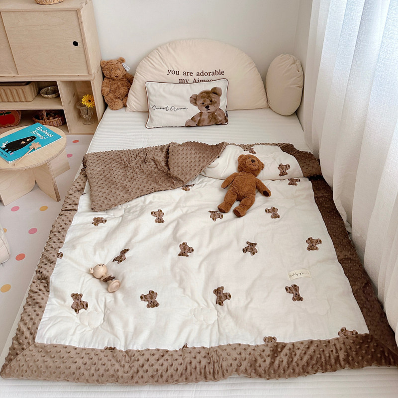 婴儿被子纯棉秋冬a类宝宝四季通用 儿童幼儿园冬季纱布豆豆绒盖被,婴童用品,被子/被芯,淘宝优惠券,粉丝福利购,淘宝优惠卷