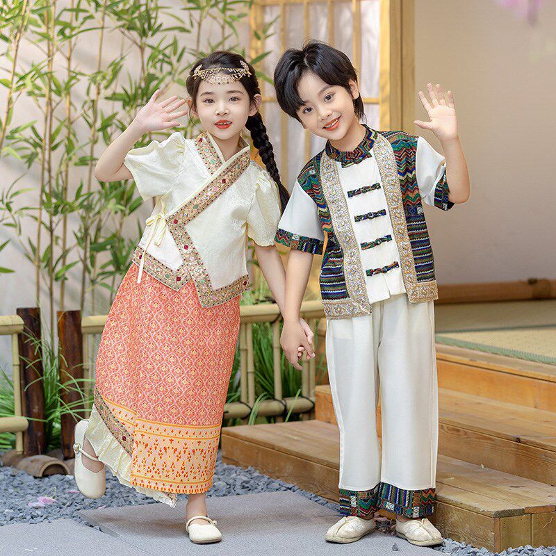 儿童汉服少数民族服装儿童新疆维吾尔族西域风舞蹈服男女童演出服