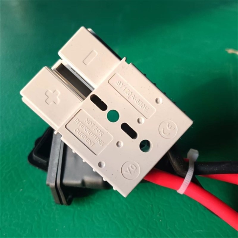 120A安德森转10平方三竖品字弯头放电充电口插座接头外卖电池专用