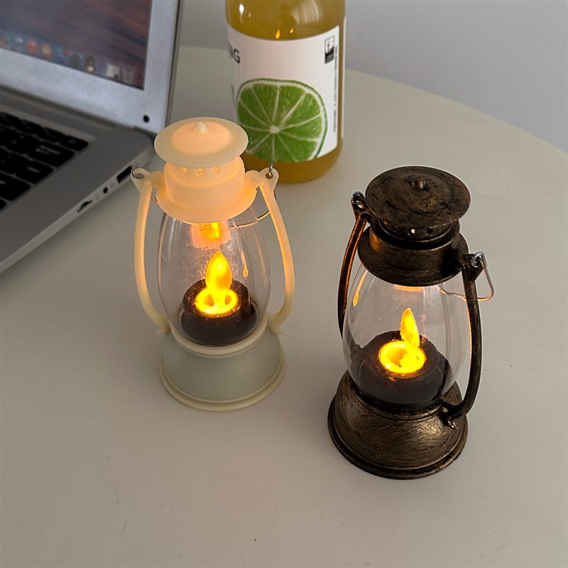 复古马灯led房间宿舍床头小夜灯卧室睡眠灯桌面装饰布置道具摆件