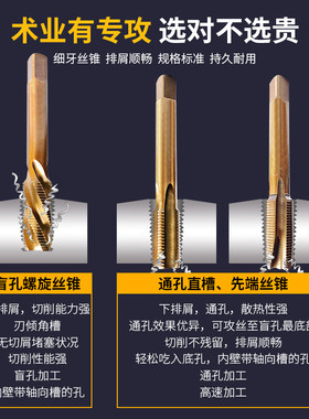 先端m8m10m14m16m20m30含钴不锈钢专用丝攻细牙机用丝锥攻丝钻头
