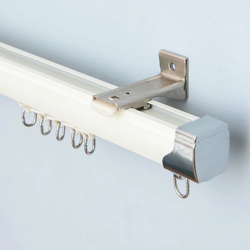 窗帘门帘及配件轨道顶装铝合金轨道侧装纳米消声滑轨窗帘杆导轨