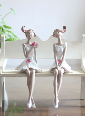 创意天使姐妹花女孩摆件客厅卧室家居装饰花园阳台庭院北欧装饰品