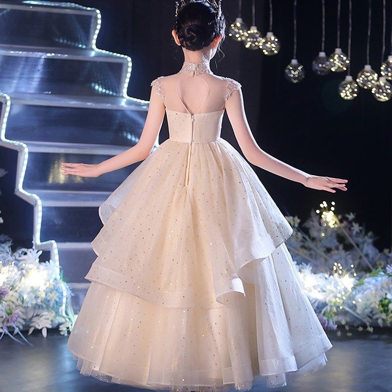 花童礼服大码公主裙女童走秀蓬蓬纱晚礼服女孩小主持人钢琴演出服