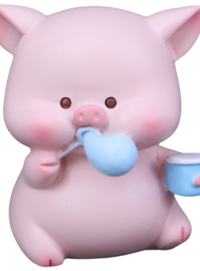 可爱小猪桌面小摆件创意迷你少女心车载网红装饰品解压治愈系礼物