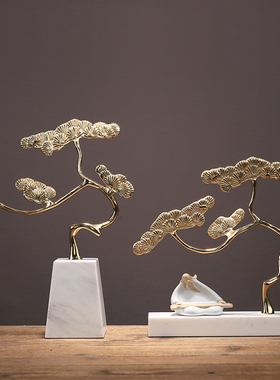 新中式禅意摆件别墅样板间软装饰品博古架玄关艺术摆设家居饰品