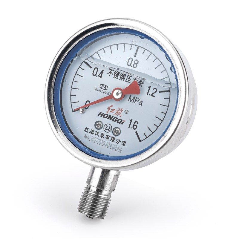 红旗仪表 YTN-60BF不锈钢抗震耐震压力表304真空表负压表蒸汽水压