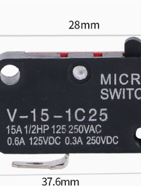 3脚自复模具V-156-1C25小型微动行程限位开关带滚轮银触点TM1306