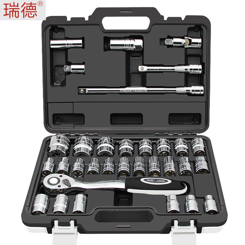 套筒工具套装大飞棘轮维修理快速扳手汽车组合汽修摩托车32件