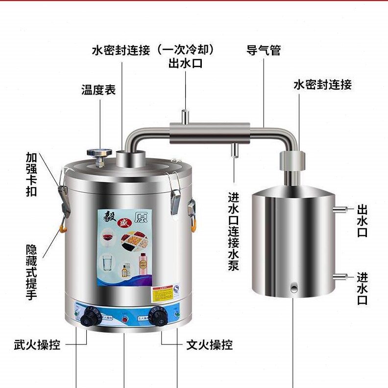 直销发酵粮食酿酒机小型蒸馏器酒器酿酒设备家庭白酒全自动烧酒蒸