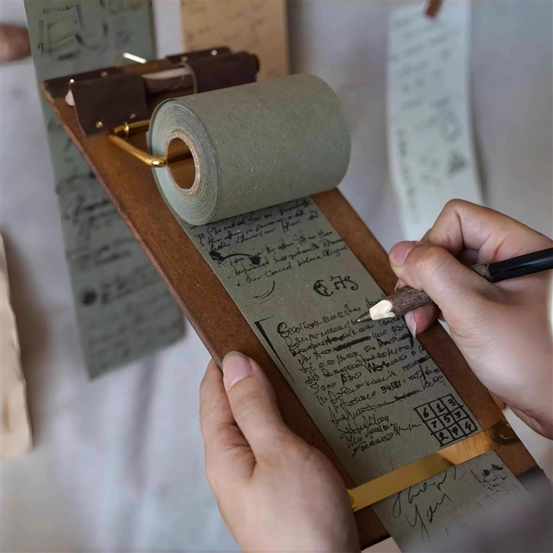 复古便签板夹卷筒便签纸挂饰学生可撕空白无粘留言本木板便签本