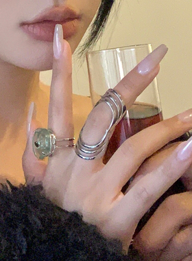 入侵企画 小众高级感中古蜘蛛符号关节戒冷淡风不掉色钛钢戒指女