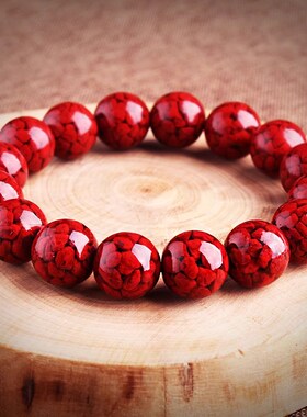 本命年朱砂手串男士高含量天然原矿晶体砂手链女款礼物佩戴高纯度
