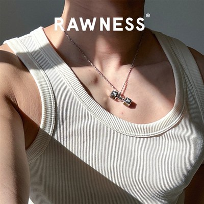 十二星座哑铃项链钛钢健身吊坠女情侣款520礼物男款RAWNESS