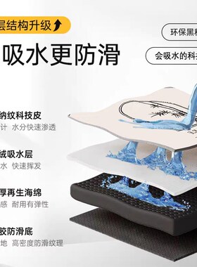 红色喜庆结婚硅藻泥加厚吸水L形脚垫浴室卫生间厕所地垫7字形防滑