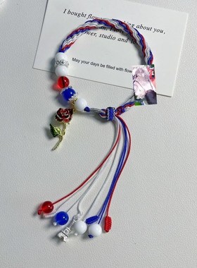 ch国拟手链美利坚法联印象周边ch瓷ch美五常拟人手链小众饰品手绳